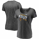Women Cleveland Cavaliers Fanatics Branded 2018 Eastern Conference Champions Locker Room V-Neck T-Shirt - Heather Charcoal,baseball caps,new era cap wholesale,wholesale hats